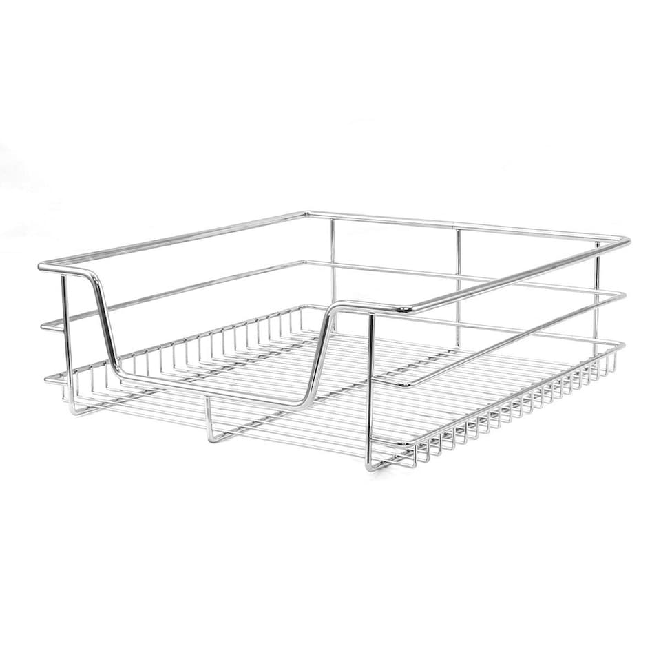 image 1 of 6 x KuKoo Kitchen Pull Out Storage Baskets – 600mm Wide Cabinet Silver