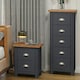 image 2 of Core Products Dunkeld 5 Drawer Midnight Blue Narrow Chest, H114.5cm x W45.0cm x D40.0cm Blue