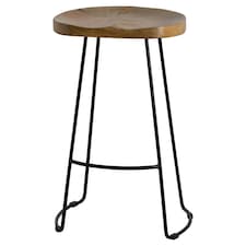 Franklin Hardwood Shaped Barstool - Black - One Size Black