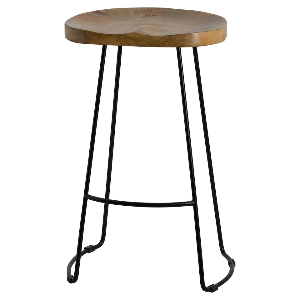 image 1 of Franklin Hardwood Shaped Barstool - Black - One Size Black