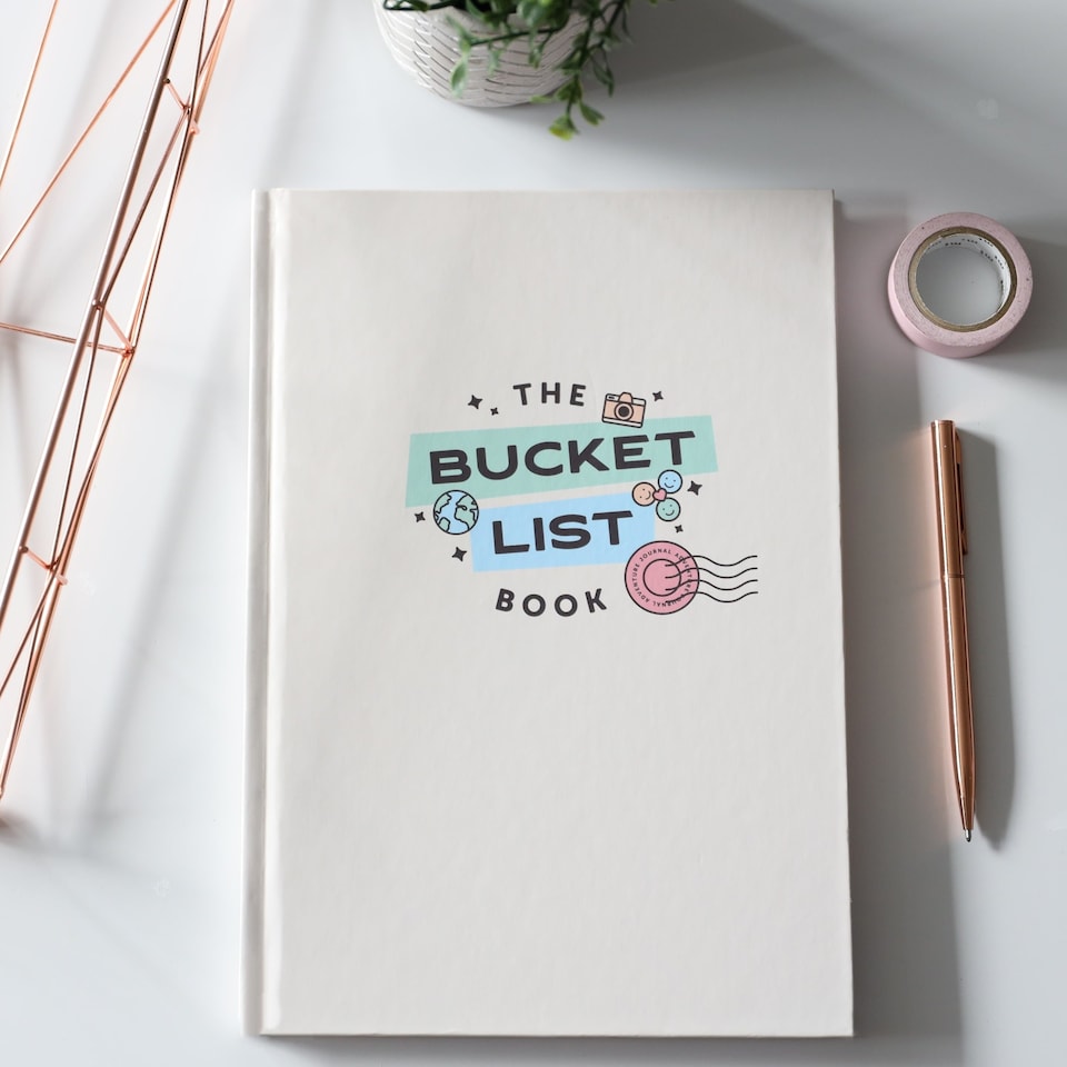 image 1 of Bucket List Journal Hardcover Travel Dreams, Adventures & Memory Book Gift