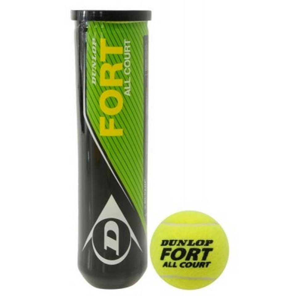 image 1 of Dunlop Fort All Court Tennis Balls (Pack Of 12) - Fluorescent Yellow - One Size