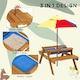 image 8 of Outsunny Kids Picnic Table Set w/ Sand and Water, Removable Parasol - Brown