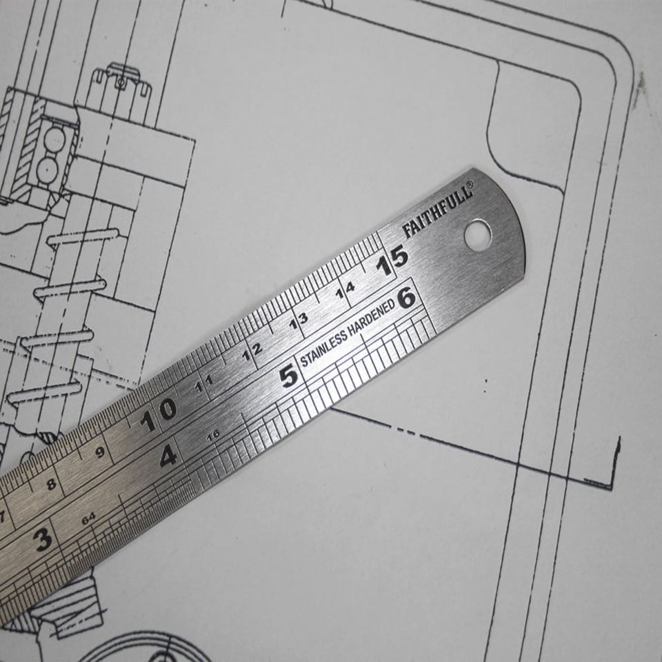 image 1 of Faithfull Steel Rule 150Mm / 6In X 19Mm