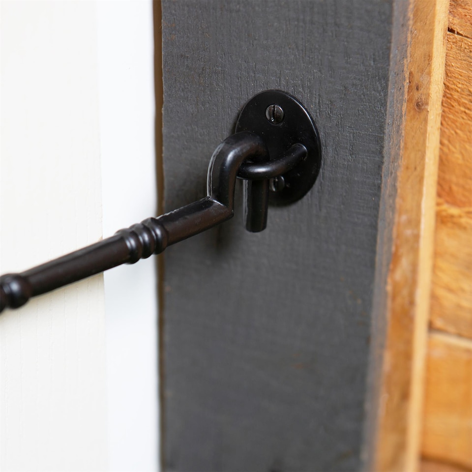 image 1 of Hammer & Tongs Ornate Cabin Hook and Eye - W175mm - Black