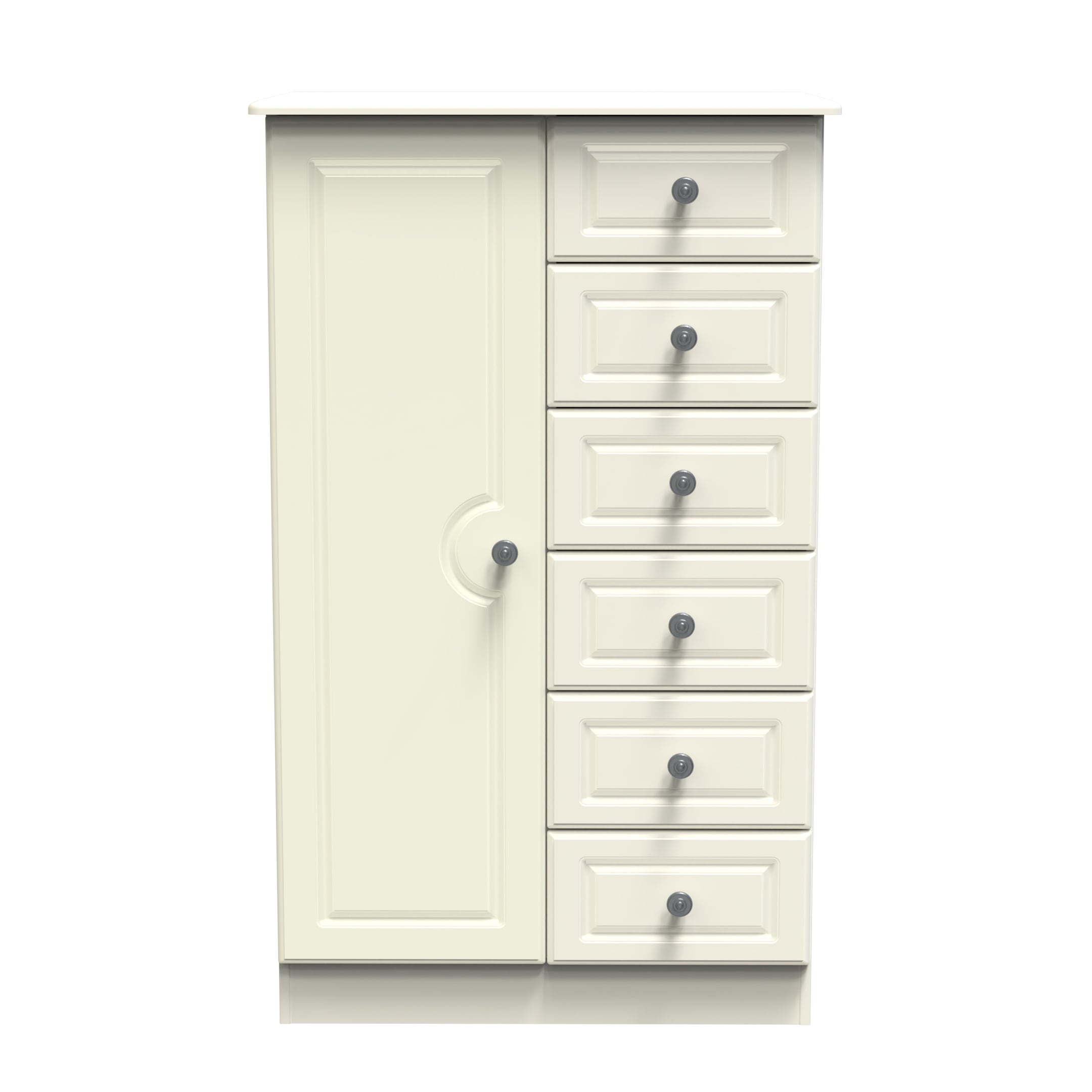 Stirling 1 Door 5 Drawer Childrens Wardrobe in Cream Ash
