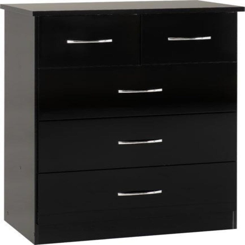 image 1 of Nevada 4 Door Wardrobe 4 Piece Bedroom Set Black