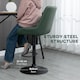 image 7 of HOMCOM Breakfast Bar Stools Set of 2 with 51x40cm Wide Seat, Height Adjustable Kitchen Counter Chairs, Retro Swivel Upholstered Barstools with Back, Footrest and Steel Base, Green