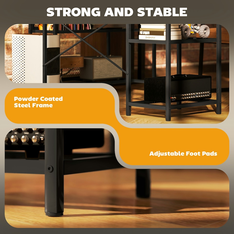 image 1 of HOMCOM L Shaped Gaming Desk w/ LED Lights and Power Outlets for Small Space