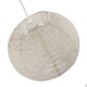 image 3 of Chic Natural Linen Fabric Oatmeal Spherical Pendant Lighting Shade | Cream | Taupe | 1