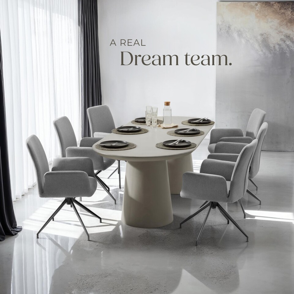 image 1 of Swivel Chair Daya - upholstered, robust fabric, 55.5 x 58 x 87 cm | Grey | anthracite | 6