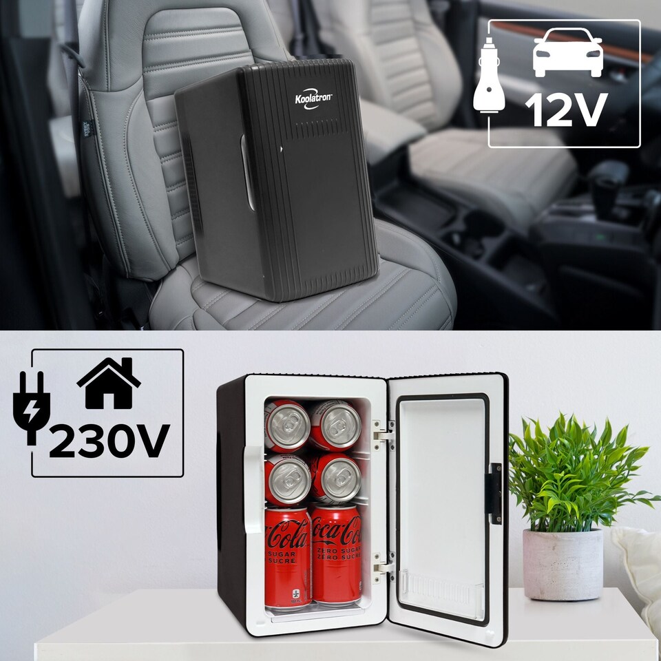 image 1 of Koolatron 6L/8 Can Portable Mini Fridge | AC/DC Cooler & Warmer | Black