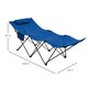 image 7 of Outsunny Folding Camp Bed, Single Travel Camping Cot with Side Pocket, Blue