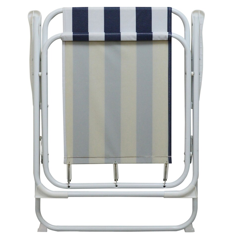 image 1 of Harbour Housewares Folding Metal Beach Chairs - Blue Stripe - Pack of 4 | Blue | Blue