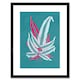 image 1 of Fern Frond Leaf Teal Pink Botanical Plant Lover 9x7" Black Framed Wall Art Print