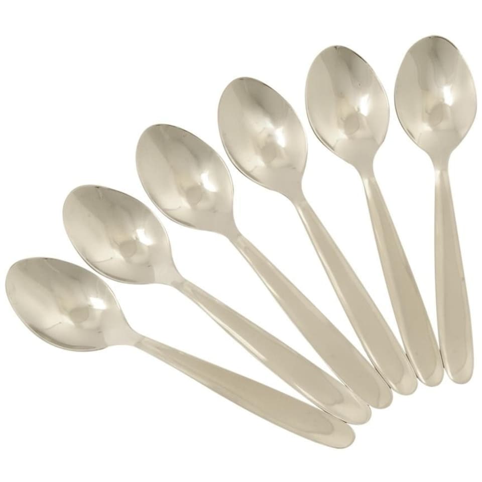 Chef Aid Stainless Steel Teaspoons (Set of 6) - Stainless Steel - 18.5 x 7 x 0.5cm