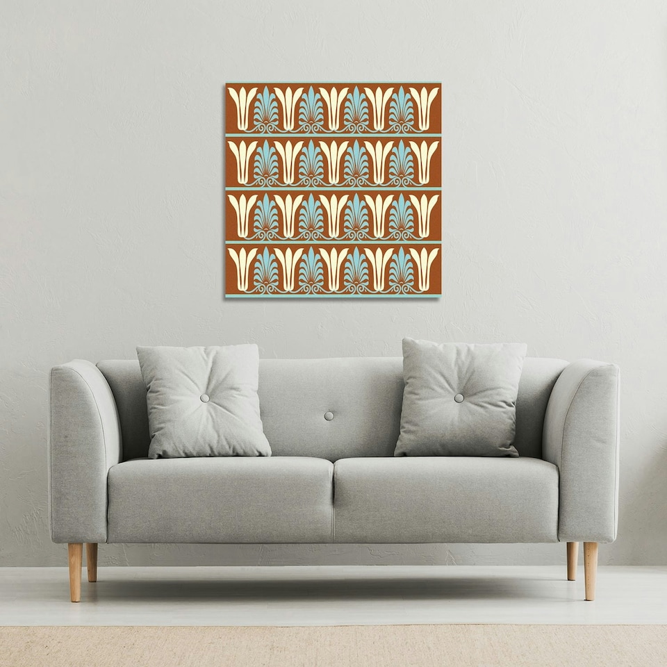 image 1 of Egyptian Flower Ornament Pattern (Canvas Print) 61 x 61 x 4cm