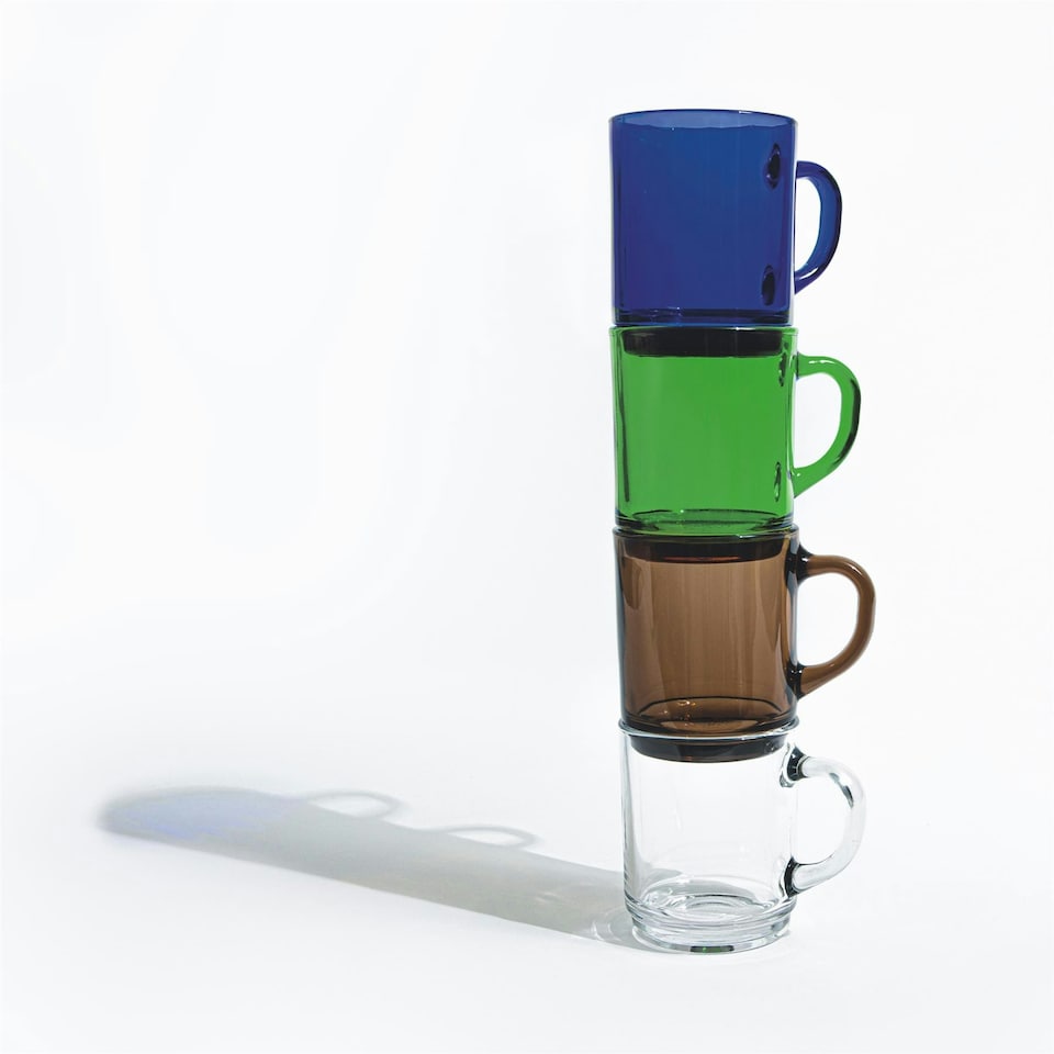 image 1 of Duralex Versailles Glass Coffee Mugs - 260ml - Green - Pack of 6