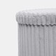 image 8 of OHS Soft Fleece Ribbed Round Foldable Footstool Seat Storage Organiser Ottoman Grey