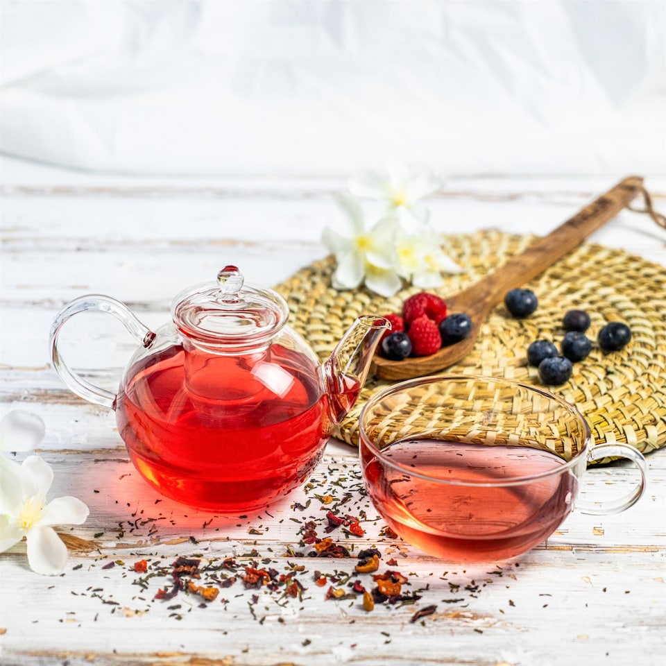 image 1 of Argon Tableware Glass Tea For One Set - 550ml