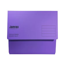 Pack of 10 Purple Card Premium Foolscap Document Wallets