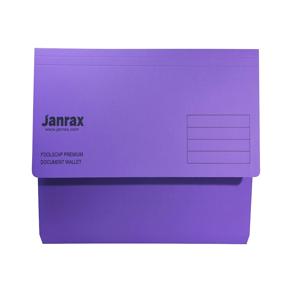 image 1 of Pack of 10 Purple Card Premium Foolscap Document Wallets