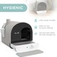 image 8 of PawHut Cat Litter Box Kitten Litter Tray w/ Lid, Scoop, Filter, Flap Door, Grey