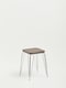 image 4 of Interiors by Premier Chrome Metal and Elm Wood Stool, Small Square Stool, Accent Wooden Stool for Home, Office