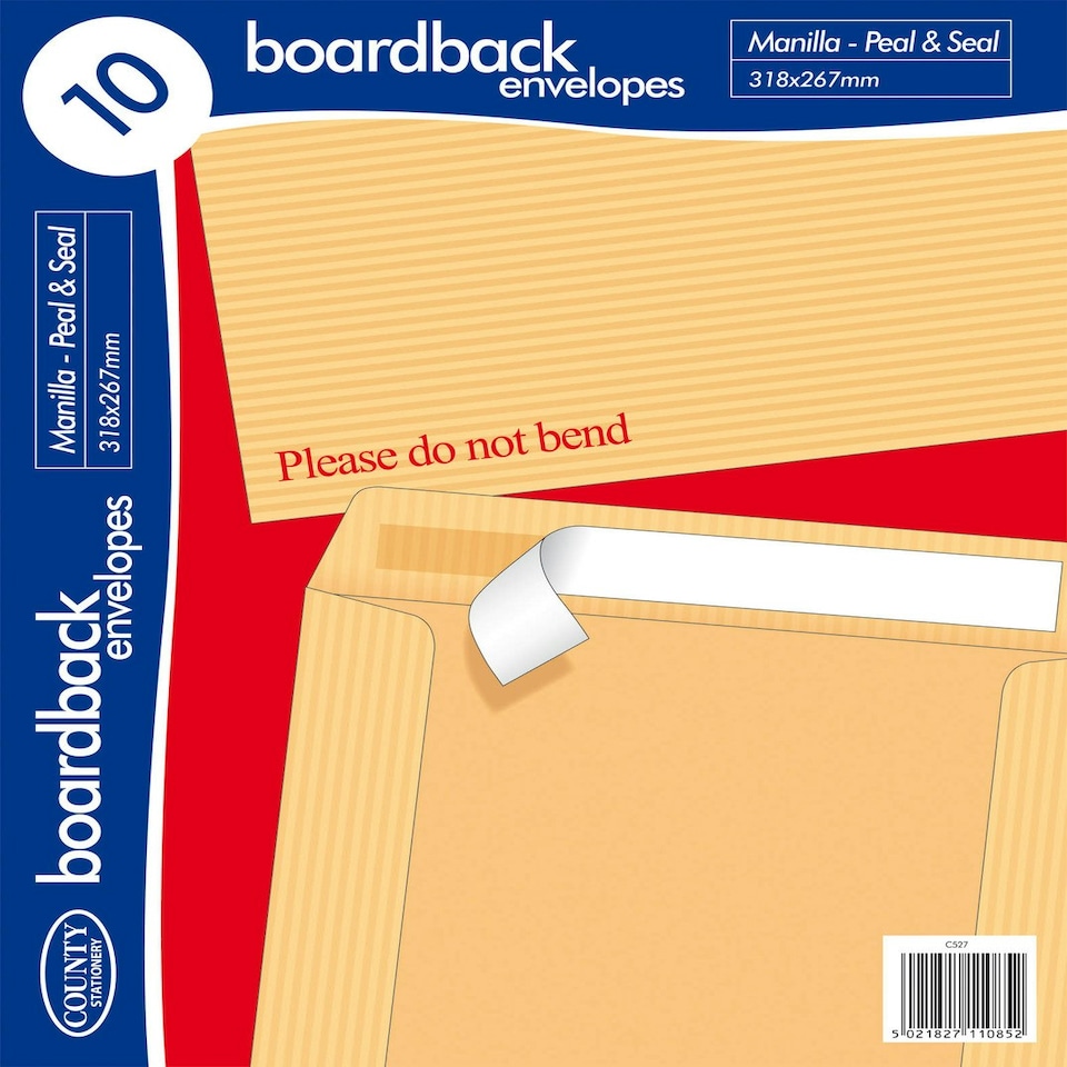 image 1 of Pack of 10 318x267mm Board Back Envelopes