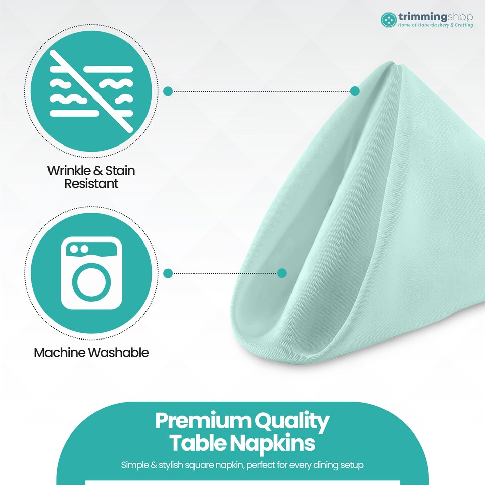 image 1 of 1pc Polyester Table Napkins, Wrinkle-Resistant Cloth Napkin - 20 Inch