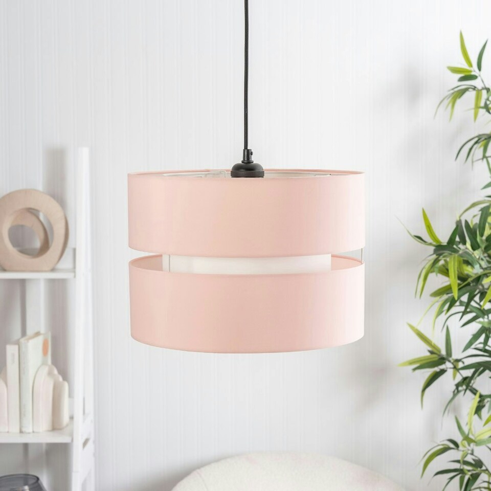 image 1 of ValueLights Sophia Large Easy Fit 2 Tier Pink Lamp Shade & Bulb