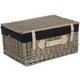 image 2 of 51cm Antique Wash Picnic Basket with Lining Black | Black | One Size