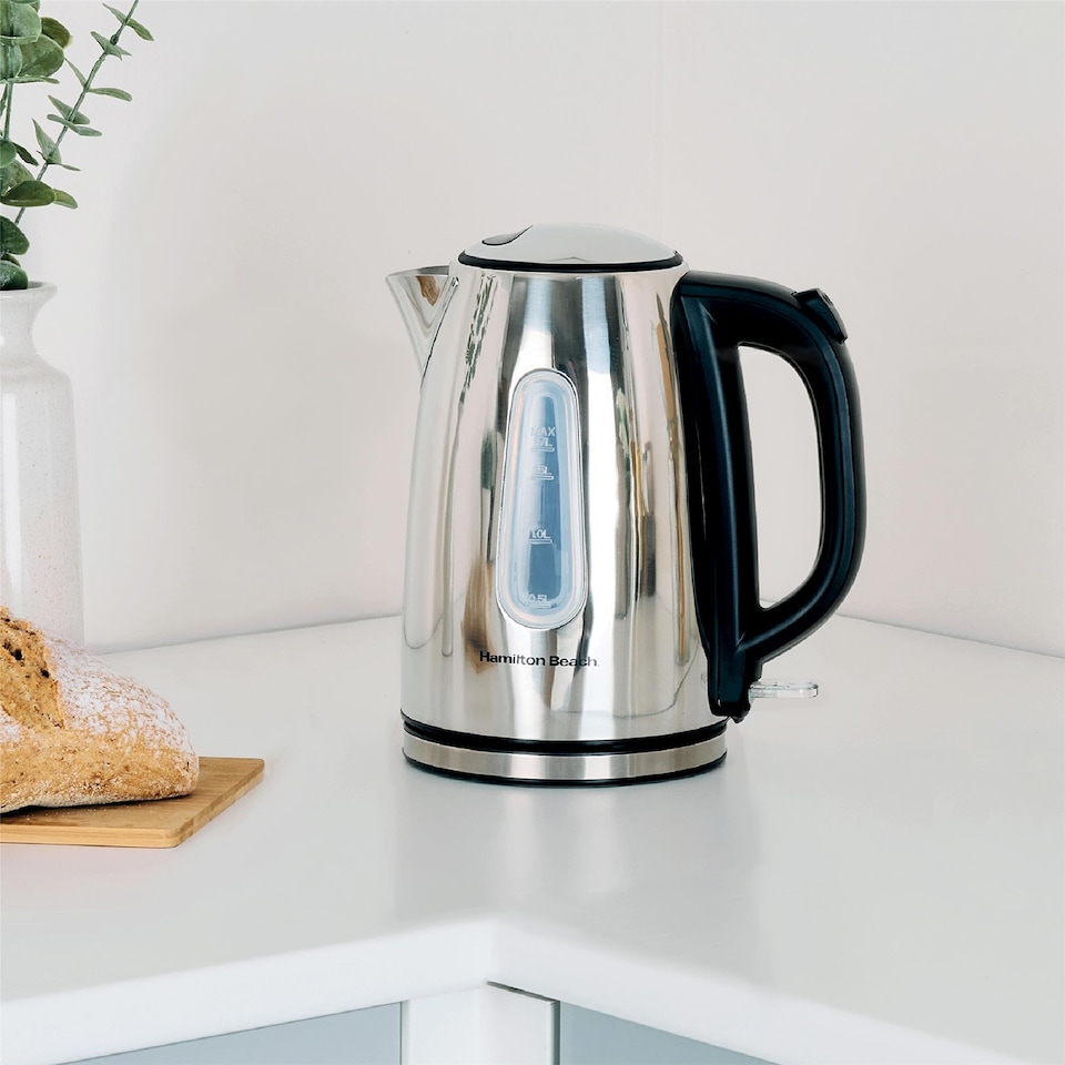 image 1 of Hamilton Beach Rise Kettle & 2 Slice Toaster Set - Polished