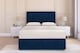 image 1 of Sloomy Highbury Navy Plush Divan Bed Base 2 Drawers Same Side With 26 Inch Strutted Headboard | Blue | Navy | King | 1