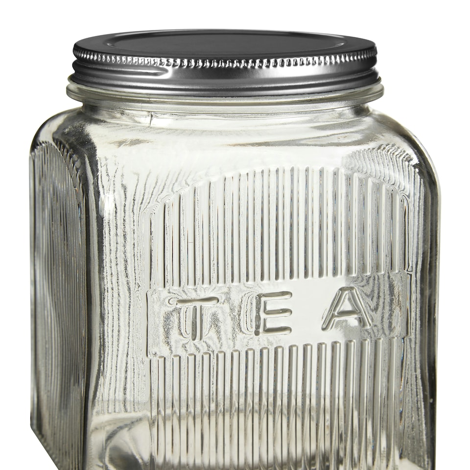 image 1 of Interiors by Premier Elegant Set Of Three Glass Jars With Silver Lids, Airtight Jars With Lids, Secure Jar For Ingredients