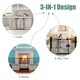 image 3 of COSTWAY 5 Panel Fireplace Fence Room Divider Black