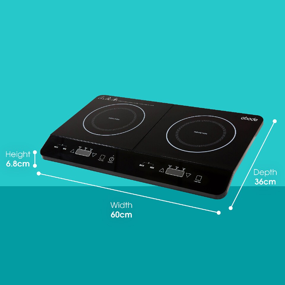image 1 of Abode Portable Induction Hob Double Digital with Touch Control 2800W AINDH2003