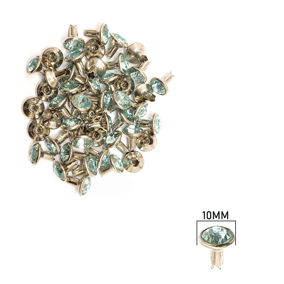 image 1 of 10mm Diamante Acrylic Rhinestone Studs with Pins - Pack of 10