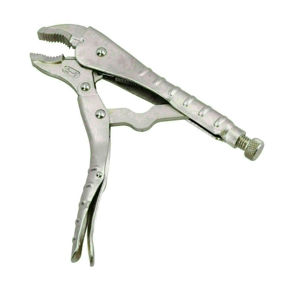 image 1 of 10" (250mm) Curved Jaw Locking Pliers Mole Grips with Ribbed Handles