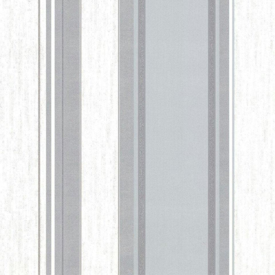 image 1 of Vymura Stripe Textured Wallpaper - Dove Grey - 33ft x 20.5in White