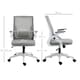 image 7 of Vinsetto Mesh Office Chair with Lumbar Support, Flip-up Arm, Wheels, Grey