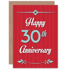 Happy 30Th 30 Years Wedding For Wife Husband Anniversary Card