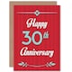 image 1 of Happy 30Th 30 Years Wedding For Wife Husband Anniversary Card