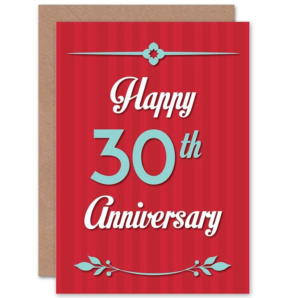 image 1 of Happy 30Th 30 Years Wedding For Wife Husband Anniversary Card