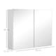 image 5 of HOMCOM Bathroom Mirror Cabinet Wall Mounted, Modern Bathroom Wall Cabinet with 2 Mirrored Doors and Adjustable Shelf, 80 x 15 x 60 cm, White