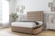 image 4 of Sloomy Alabama Mink Plush Divan Bed Base 2 Drawers Foot-End With 54 Inch Floor Standing Headboard | Brown | Mink | Double | 1