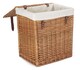 image 2 of Small Boutique Double Steamed Wash Storage Laundry Basket With Lining | Brown | Brown