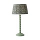 image 1 of ValueLights Bobbin Green Table Lamp Floral Pleated Shade