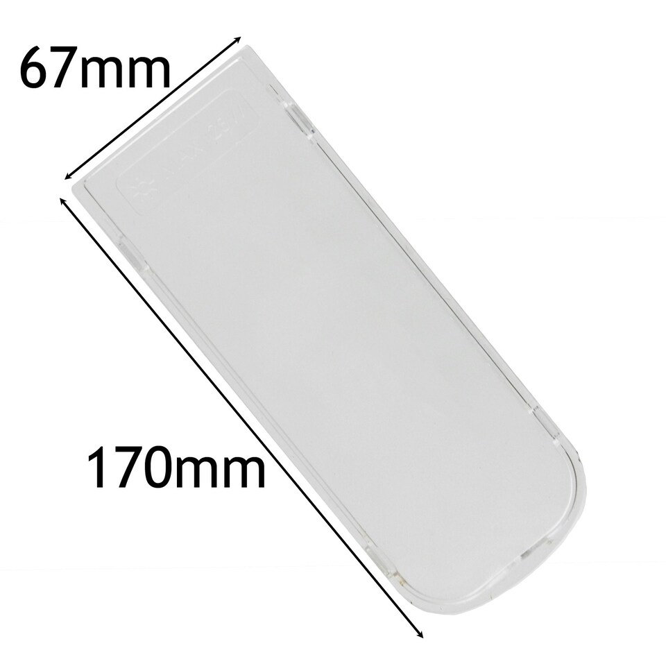 image 1 of SPARES2GO Universal Cooker Hood Vent Extractor Light Diffuser / Lens Cover Plate (170mm x 67mm)