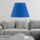 image 10 of Set of 2 Chrome Touch Operated Table Lamps with Navy Blue Shades